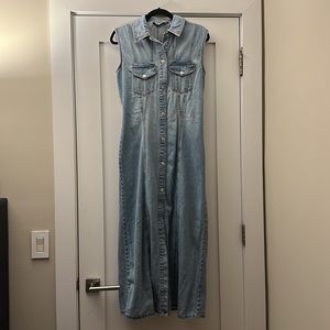 Zara snap front denim dress